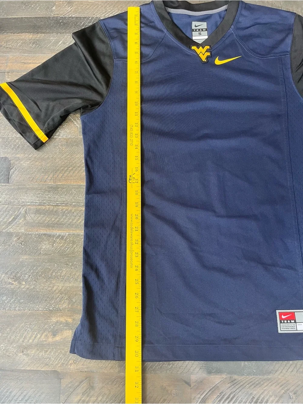 Nike WVU West Virginia Mountaineers Football Jersey Size Small Navy Gold